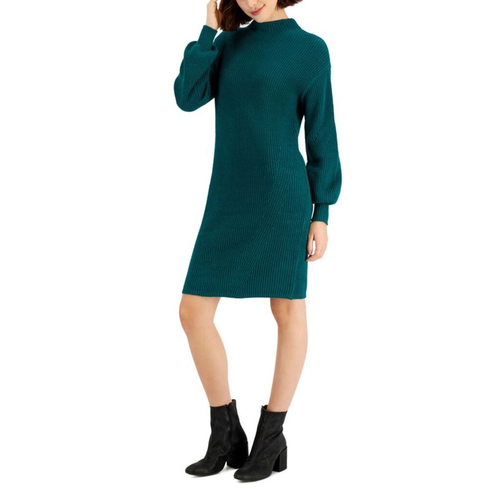 Style & Co Womens Mock Turtleneck Sweater Dress